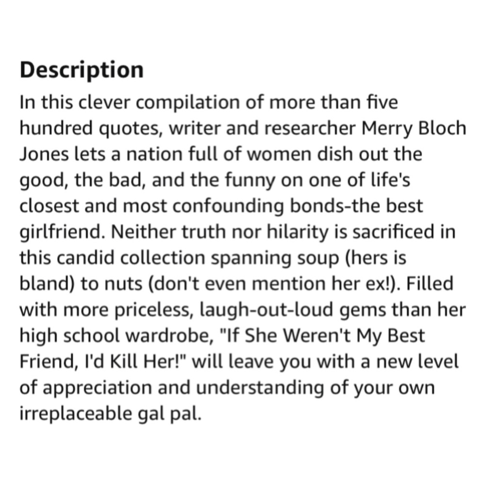 Book - If She Weren’t My Best Friend I’d Kill Her Merry Bloch Jones - Picture 4 of 5